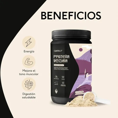 Proteína Vegana sabor Vainilla. (Bote 1kg) - Quenut