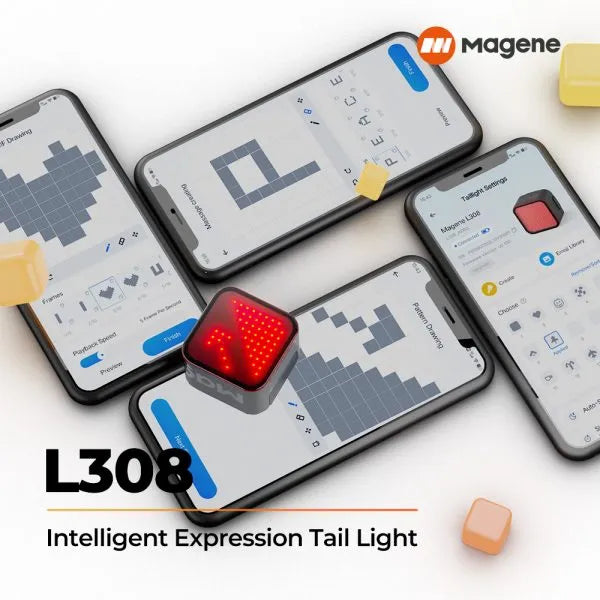 Luz trasera para bicicleta de expresión inteligente L308 Magene.