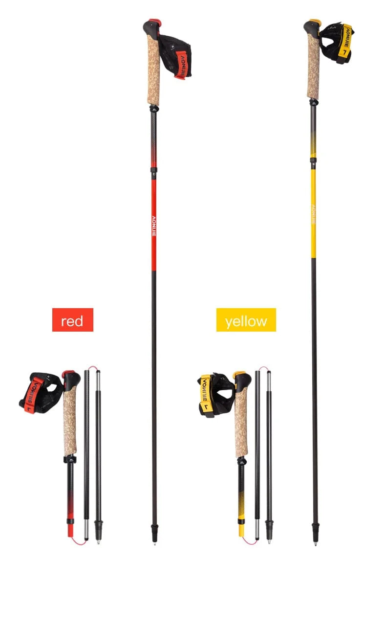 Bastones Odyssey 2.0 Carbono 110 cm color Amarillo E4218 con guante - Aonijie