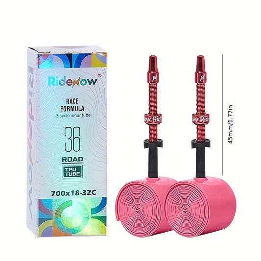 Cámara RideNow 36g TPU 700 X 18-32C. Válvula 85mm metálica. (COMBO BICI)