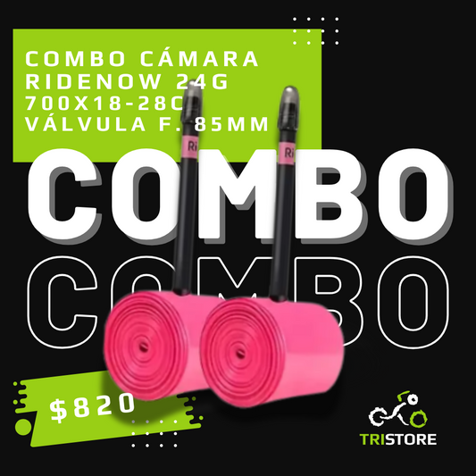 Cámara RideNow 24g TPU 700 X 18-32C. Válvula f. 85mm. (COMBO BICI)