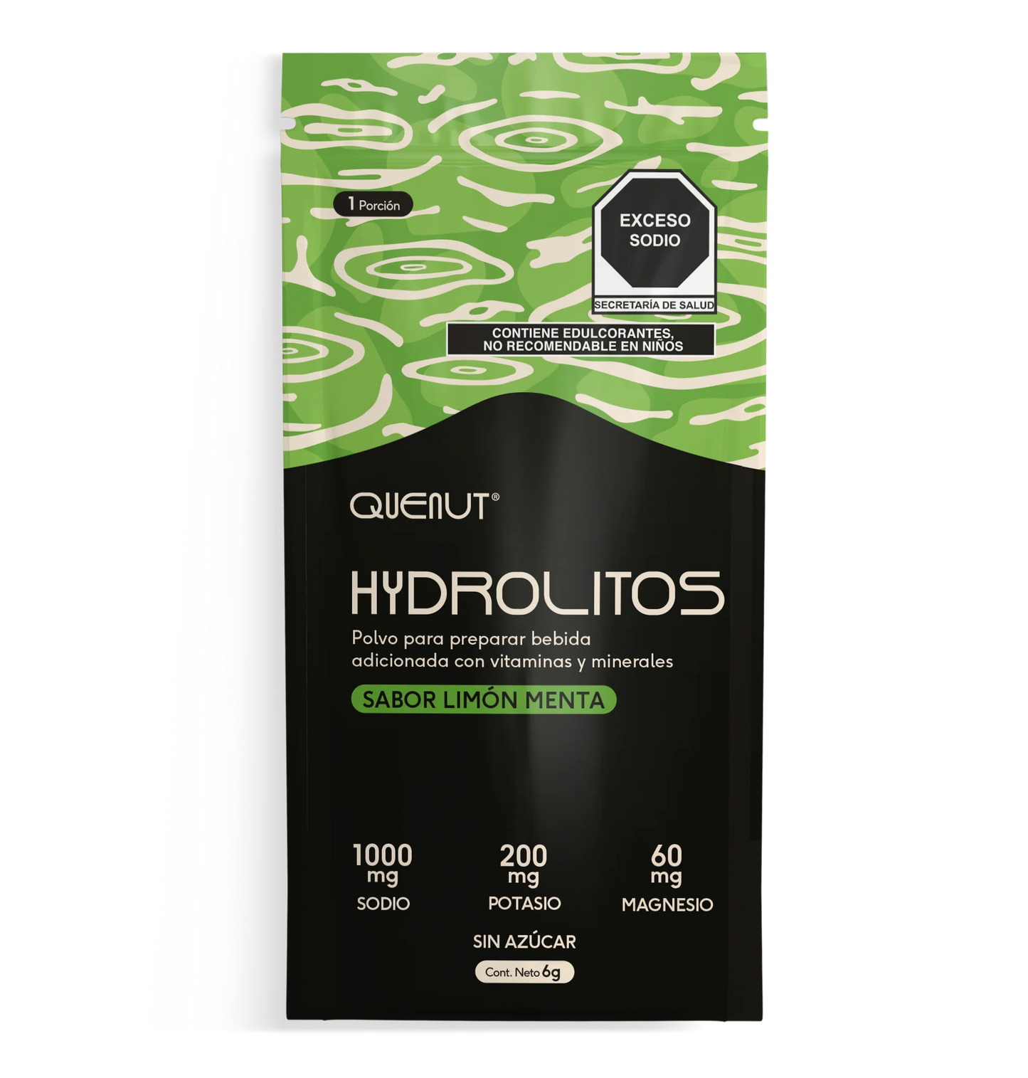 Sobre de Hydrolitos sabor Limón menta 6g - Quenut