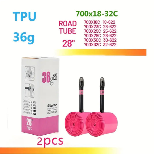 Cámara RideNow 36g TPU 700 X 18-32C. Válvula f. 65mm. (Combo bici)