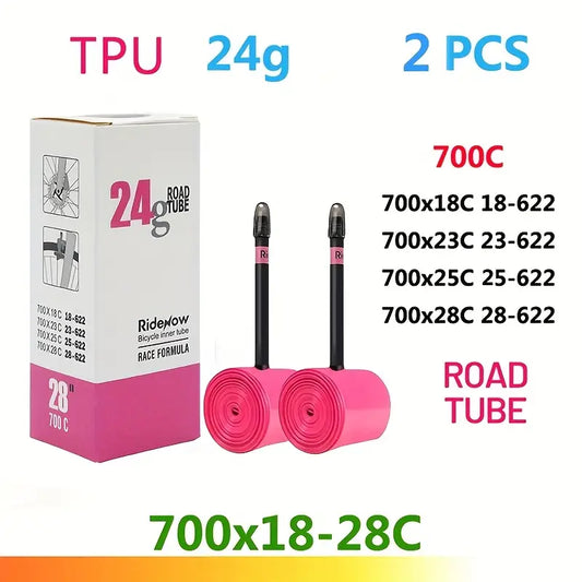 Cámara RideNow 24g TPU 700 X 18-32C. Válvula f. 85mm. (COMBO BICI)