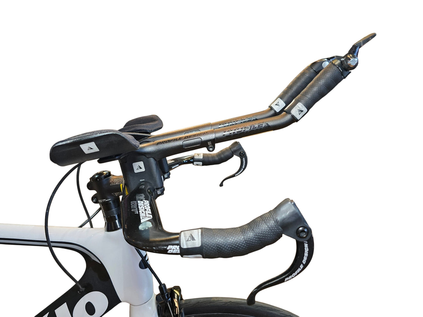 Bicicleta TT (Triatlón) Semi-nueva Cervélo P3 color Blanca/negra/azul. Talla 58