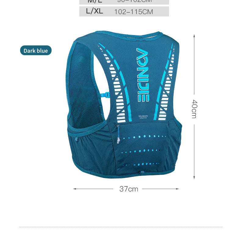 Chaleco senderismo talla M/L capacidad 5lts color azul - Aonijie