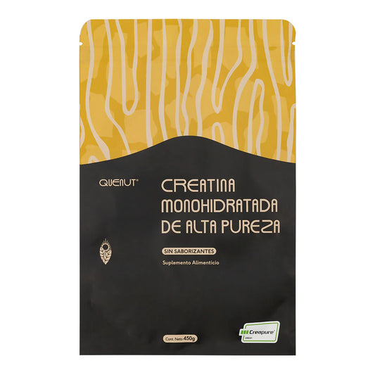 Creatina monohidratada de alta pureza (sin saborizantes) 450g - Quenut