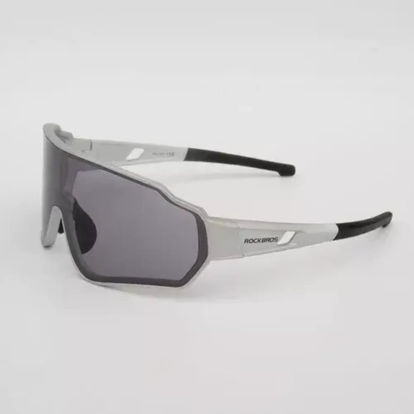 Lentes con estuche y accesorios Rockbros. (Gris con lente Polarizado negro)